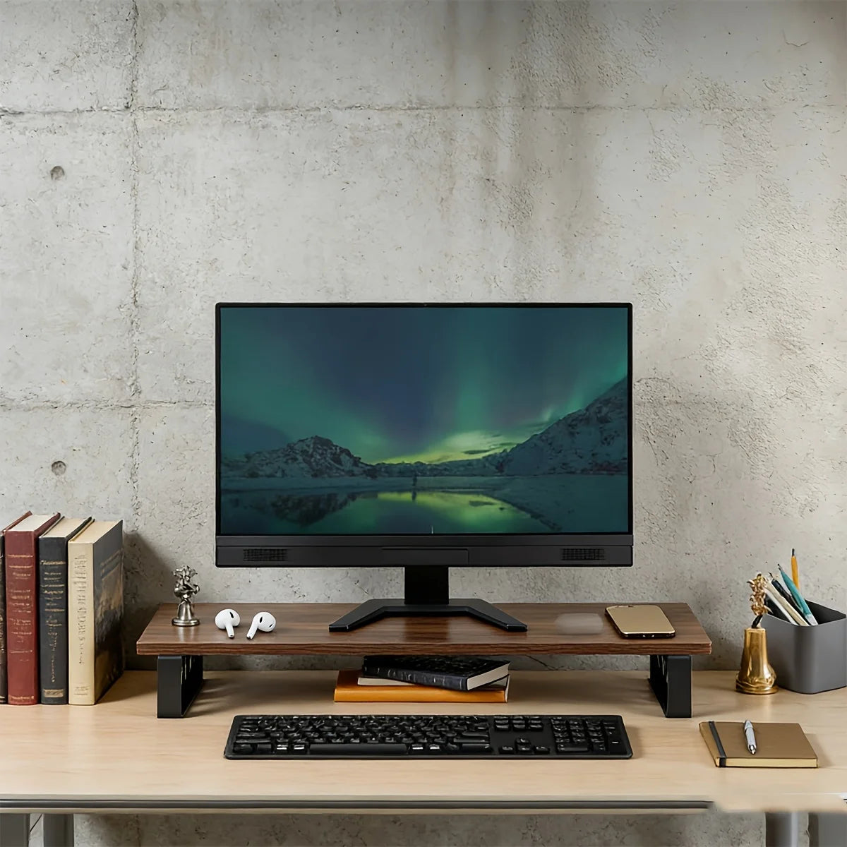 Deskox Smie Industrial Wood-Top Monitor Riser — Deskox Modern Desks & Workspace Accessories — view 4