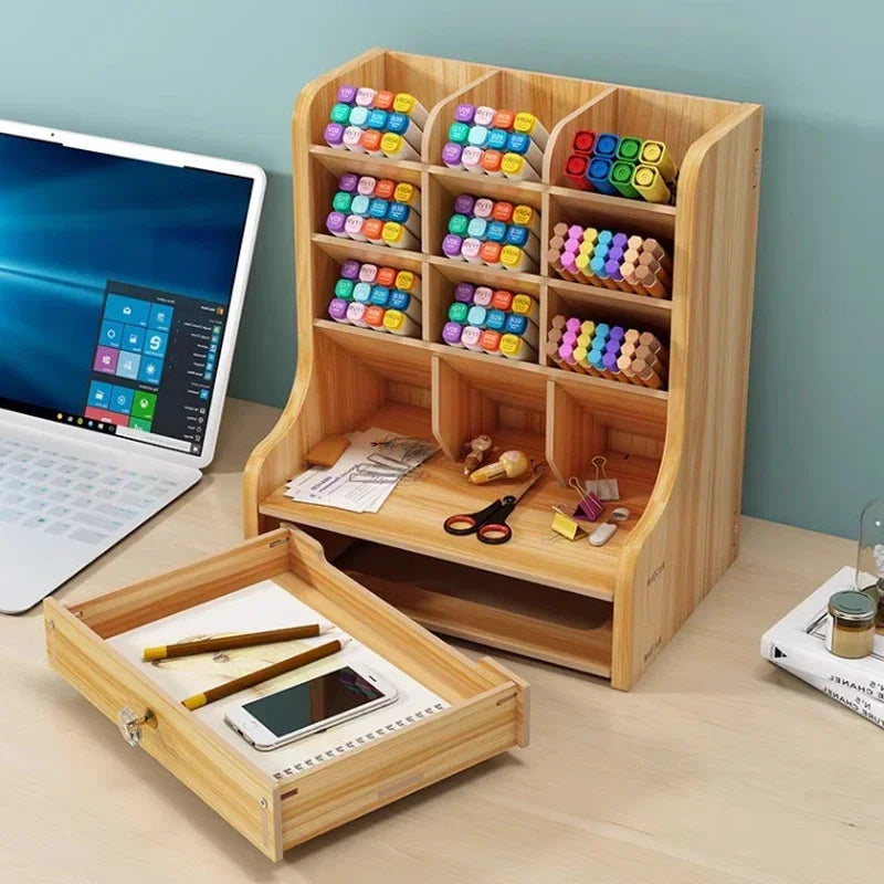 Deskox Skog Multi-Bay Wooden Desk Organiser — Deskox Modern Desks & Workspace Accessories — view 3