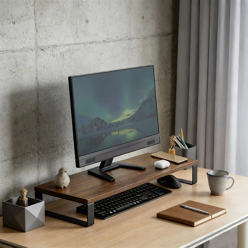 Deskox Smie Industrial Wood-Top Monitor Riser — Deskox Modern Desks & Workspace Accessories — view 3