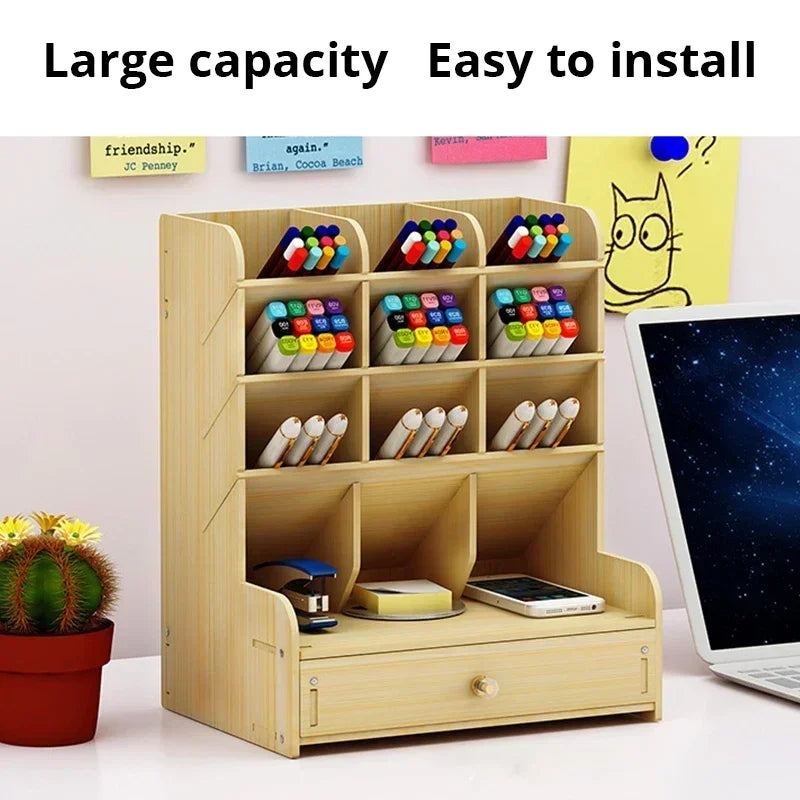 Deskox Skog Multi-Bay Wooden Desk Organiser — Deskox Modern Desks & Workspace Accessories — view 2