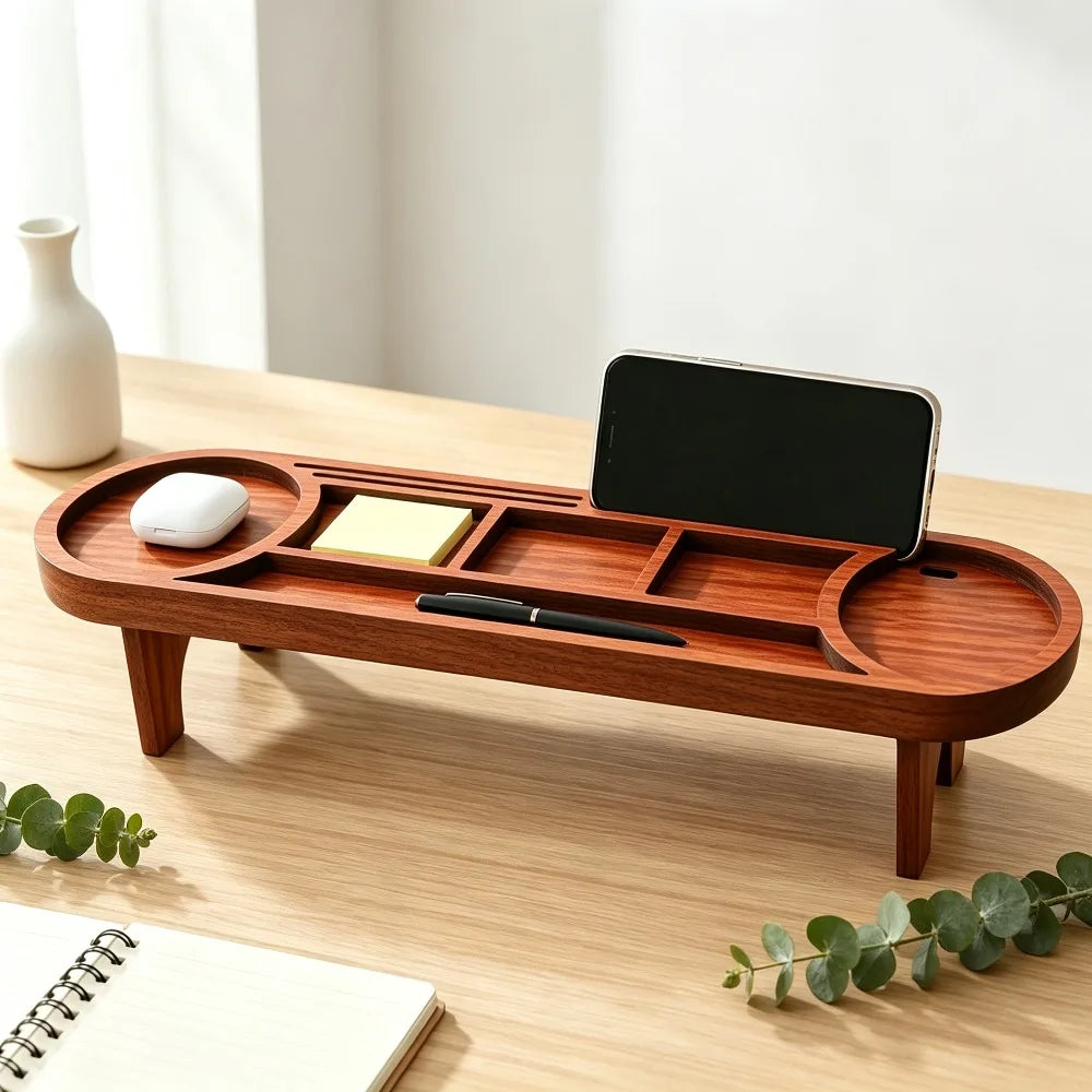 Deskox Holm Wooden Organiser with Phone Dock — Deskox Modern Desks & Workspace Accessories