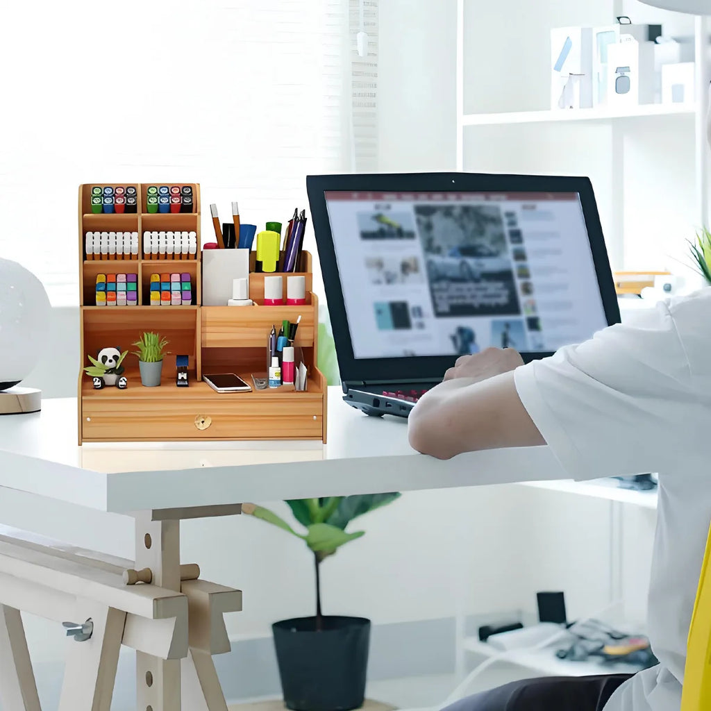 Deskox Bjork Wooden Pen and Card Caddy — Deskox Modern Desks & Workspace Accessories — view 3