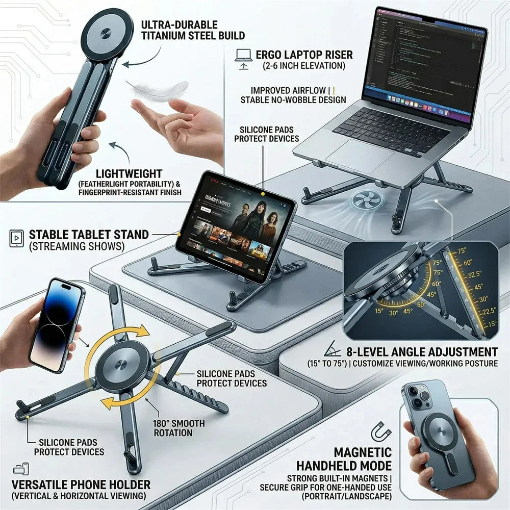 Deskox Magne Foldable Magnetic Phone Dock — Deskox Modern Desks & Workspace Accessories — view 4