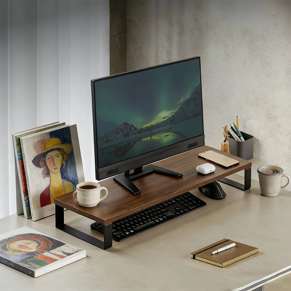 Deskox Smie Industrial Wood-Top Monitor Riser — Deskox Modern Desks & Workspace Accessories — view 6