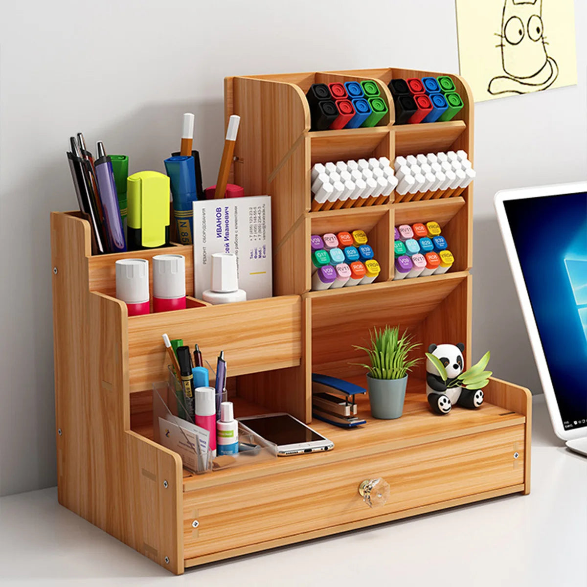Deskox Bjork Wooden Pen and Card Caddy — Deskox Modern Desks & Workspace Accessories — view 4