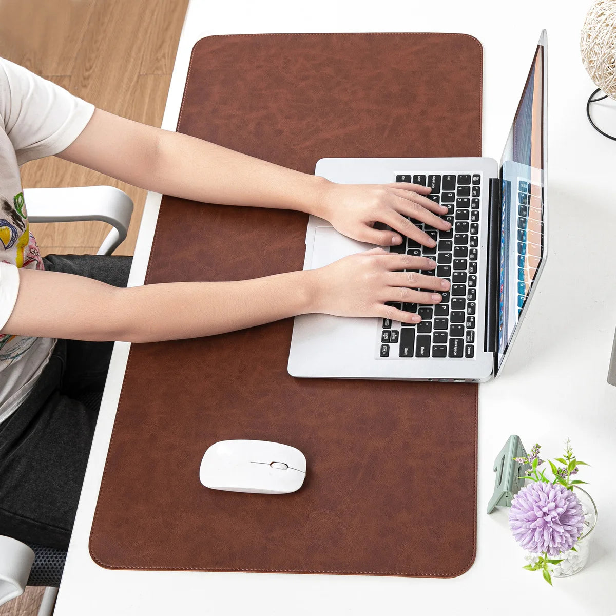 Deskox Glatt Full-Surface Leather Blotter — Deskox Modern Desks & Workspace Accessories — view 3