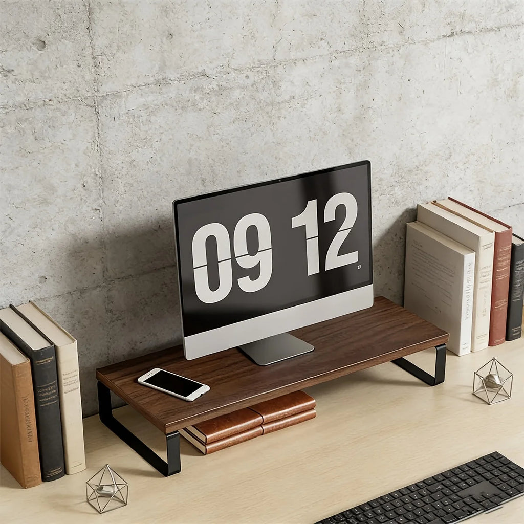 Deskox Smie Industrial Wood-Top Monitor Riser — Deskox Modern Desks & Workspace Accessories