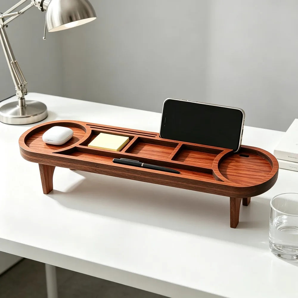 Deskox Holm Wooden Organiser with Phone Dock — Deskox Modern Desks & Workspace Accessories — view 3