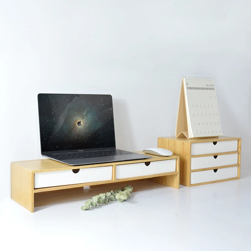 Deskox Kanso Wood-Grain Monitor Rack — Deskox Modern Desks & Workspace Accessories — view 3