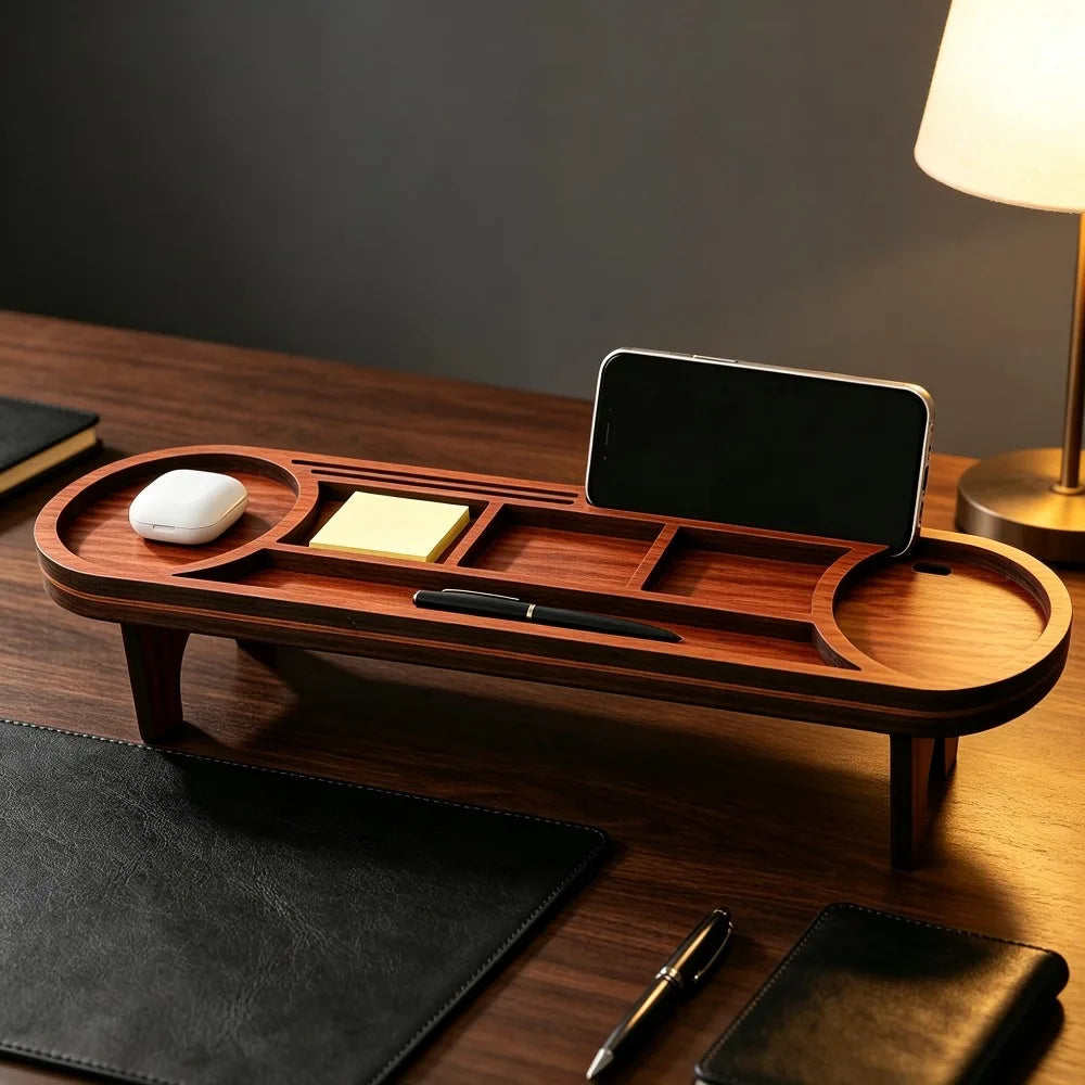 Deskox Holm Wooden Organiser with Phone Dock — Deskox Modern Desks & Workspace Accessories — view 4