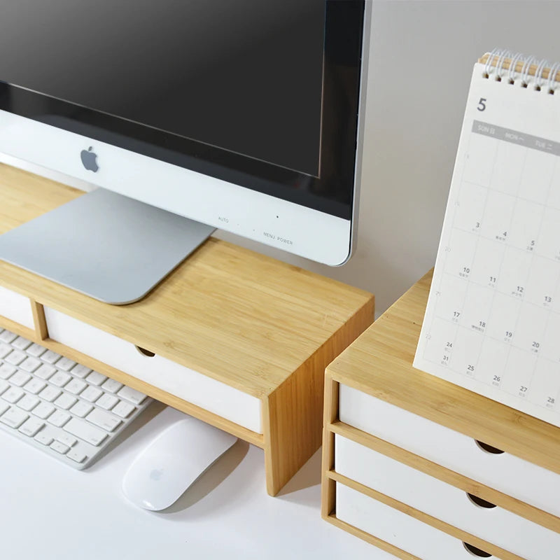Deskox Kanso Wood-Grain Monitor Rack — Deskox Modern Desks & Workspace Accessories — view 4