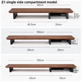Deskox Sund Walnut Monitor Stand with Side Shelf — Deskox Modern Desks & Workspace Accessories