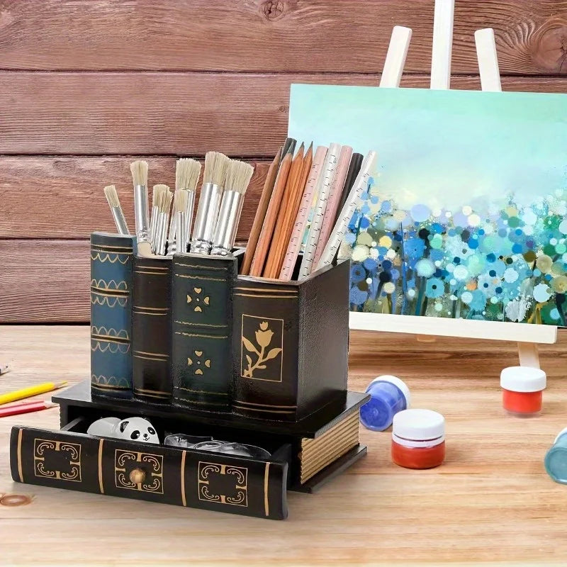 Deskox Saga Book-Form Wooden Pen Holder — Deskox Modern Desks & Workspace Accessories — view 3