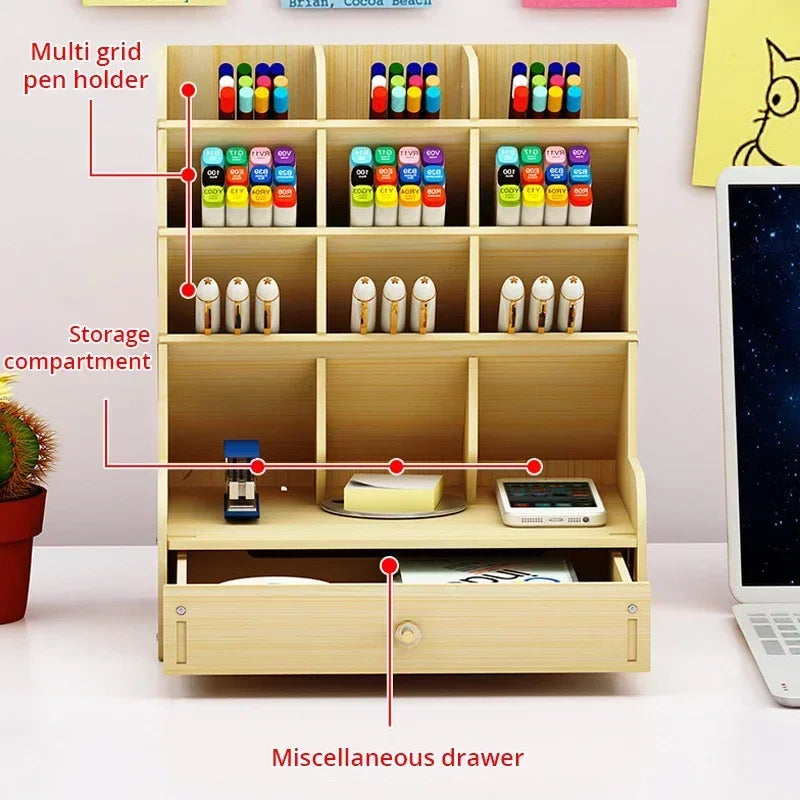 Deskox Skog Multi-Bay Wooden Desk Organiser — Deskox Modern Desks & Workspace Accessories — view 4