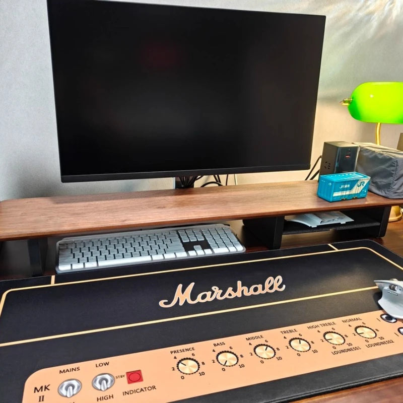 Deskox Sund Walnut Monitor Stand with Side Shelf — Deskox Modern Desks & Workspace Accessories — view 3